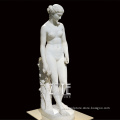 Classic Elegant Hand Carved White Marble Nude Woman Statue